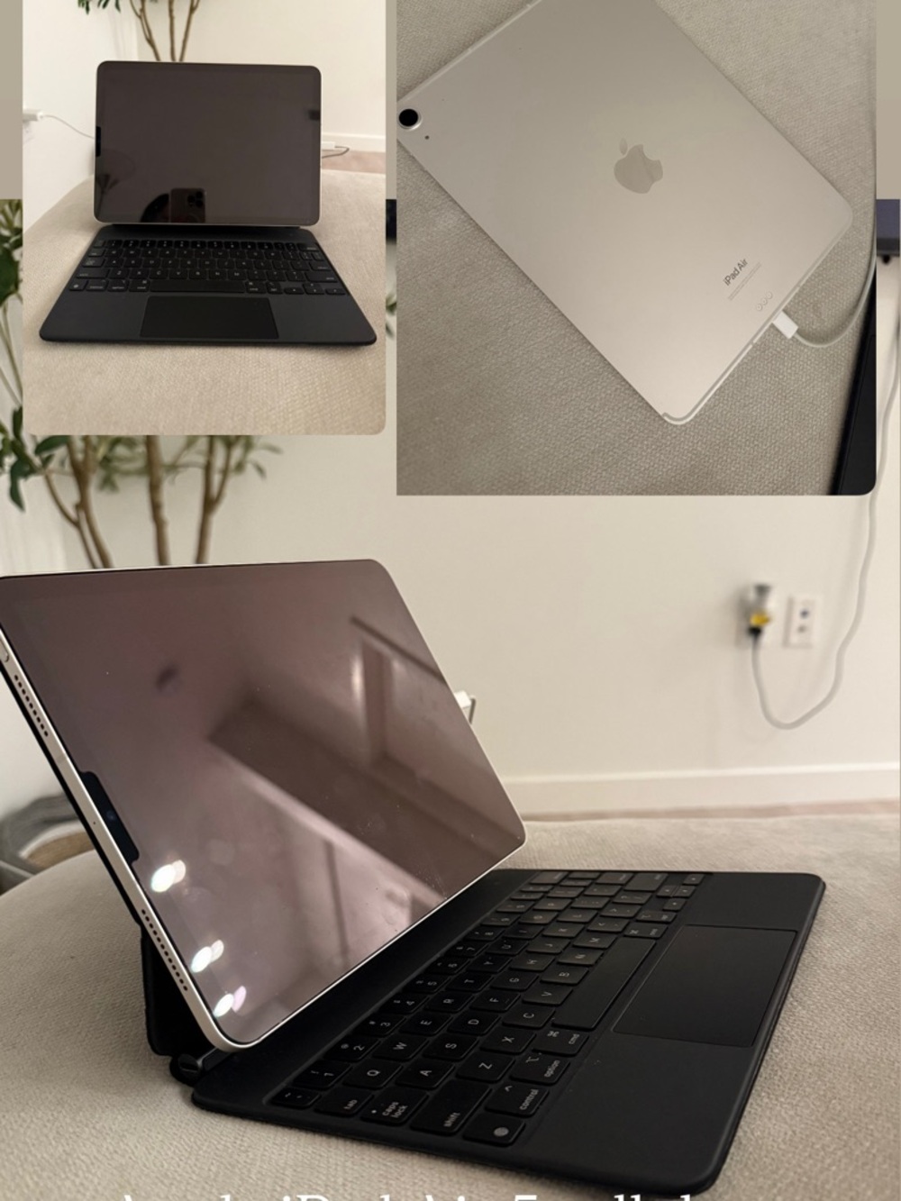 Apple Silver iPad with Black Keyboard Folio